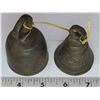 Image 2 : 2 Mini Cast brass ornate bells - collectable - perfect for your home décor