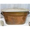 Image 2 : Antique Brass Tub 21.5"x 13"x 11.25" + 2 Sifters/strainers