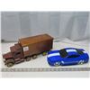 Image 1 : Wooden truck + 2015 Ford Mustang GT - (appears to be remote controlled - no controller)