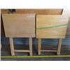 Image 1 : 2 Wooden coffee/tea tray stands 19"x14.5"x25.5"
