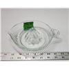 Image 1 : 1950's Large Glass Juice Reamer Ribbed 8 x 6.5 "