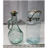 Image 1 : Vintage 1940's PERFECT SEAL Wide Mouth Mason Jar Aqua Tint Glass (wire rusty) 8"