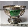 Image 1 : Silver Pedestal Bowl PLEFT B-32  - 7 X 5" Planter or Décor