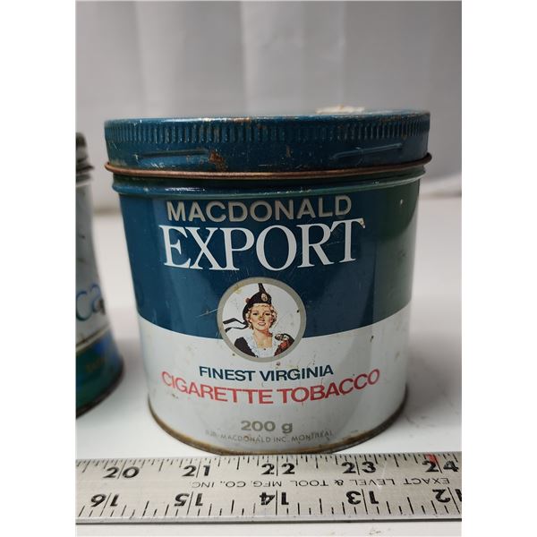 Vintage Tobacco Tins - MacDonalds Export, Black Cat, Cameo Menthol