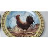 Image 2 : Set of Rooster Plates 1960's Folk Art - Fence Border 8"