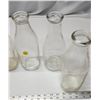 Image 2 : Lot of vintage milk bottles 1940-60, ribbed rim heavy glass 1 Qt.