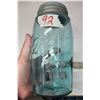 Image 3 : Vintage 1909-14 BALL Aqua Glass Mason Jar - Zinc Lid/seal patent 1858