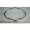 Image 1 : FireKing milk glass divider server - gold rim