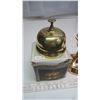 Image 2 : brass desk bell and copper candle holder