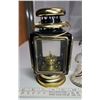 Image 2 : black and gold lantern & glass perfume oil lamp, with chimney