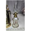 Image 3 : black and gold lantern & glass perfume oil lamp, with chimney