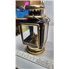 Image 4 : black and gold lantern & glass perfume oil lamp, with chimney