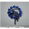 Image 1 : Blue rhinestone circle brooch