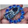 Image 3 : Blue rhinestone circle brooch