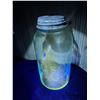 Image 2 : Vintage 1920’s Blue Coloured “Mason Fruit Jar” with Zinc Lid, Glows Yellow, 48 oz