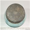 Image 4 : Vintage 1920’s Blue Coloured “Mason Fruit Jar” with Zinc Lid, Glows Yellow, 48 oz