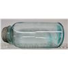 Image 5 : Vintage 1920’s Blue Coloured “Mason Fruit Jar” with Zinc Lid, Glows Yellow, 48 oz