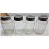 Image 1 : 4 – Vintage Round Nabob Glass Jars with Glass Lids, 32 oz