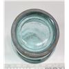 Image 5 : Vintage 1920’s Blue “Improved Gem” Trade Mark Recd 2, Zinc and Blue Glass Lid, 48 oz