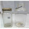 Image 1 : Vintage Square “Nabob” made in Canada Glass Jar - 32 oz, 1 – “Glide” Glass Jar, ½ Gal