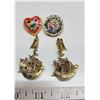 Image 3 : Vintage Jewelry – 1 “Vendome”, 1 “Monet”, 2 Micro Mosaic Brooches Fr. “Italy”, Clip on -  Ship Earri