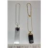 Image 1 : 1 Black Tourmaline Stone + 1 Selenite Stone with Amethyst Necklace