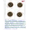 Image 1 : 4x Sask Riders Canada Loonies  1910-2010 - 100 yr Anniversary, Riders Centennial Loonie -Brilliant f