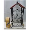 Image 1 : Decorative metal wine holder + "Jacques the buttler" wine holder