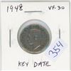 Image 1 : 1948 Canadian Nickel 5 Cents. Key Date. VF-30.