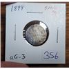 Image 3 : 1899 Canadian Victorian Silver 10 Cents. Small 99 Variety. aG-3. Readable Date.