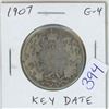 Image 1 : 1907 Silver 50 Cents. Mintage of 300,000. G-4.