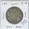 398  1911 Canadian Silver 50 Cents. The first Silver 50 Cents minted for King George V. Mintage of 209,97