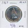 Image 1 : 1967 Canadian Silver 50 Cents. Howling Wolf. MS-63. Nice.