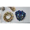 Image 2 : Assorted costume jewelry - brooches, bracelet and clip on earrings