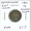 Image 1 : Netherlands East Indies. (Now called Indonesia). 1903 ¼ Silver Gulden. Fine.