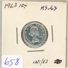 Image 1 : 1963 Silver 10 Cents. MS-63. Bright White.