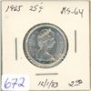 Image 1 : 1965 Silver 25 Cents. MS-64. Bright White.