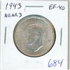 Image 1 : 1943 Near 3 Silver 50 Cents. EF-40. Nice.