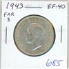 Image 1 : 1943 Far 3 Silver 50 Cents. EF-40. Nice.