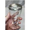 Image 3 : 11 pieces Mid Century ornate etched glass sherbet goblets with silver overlay & tray