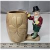 Image 1 : Shefford England Leprechaun Planter 1950's Hand painted - charming
