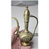 Image 3 : Solid Brass Aftaba Ewer Pitcher - India - 8.5 x 5" ornate etching