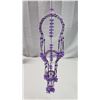 Image 4 : Beautiful hand crafted Jewelled Hanging for PURPLE lovers - long 24 x 5 " Wall/ceiling