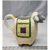 Image 1 : Charming Sheep Ceramic Pitcher Vintage 1990's 11 x 9"