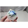 Image 2 : Bronner Glass Hand Decorated Vintage Decoration "Blue Jay"  - 3.5"