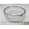 Image 1 : Diamond Cut Bowl with Silver Plated Rim - 1970's - 8.5" Heavy Glass Lovely