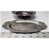 Image 3 : Rogers Silver Ornate Bowl (stamped) 7.5" & Small Plated Tray 8" vintage 1960's