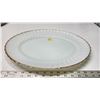 Image 2 : Large Anchor Hocking Milk Glass Platter - swirl design with gold trim 15.5" 1960's oven Proof