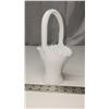 Image 3 : Vintage English Hobnail Milk Glass Basket - 1960's from Westmoreland Glass