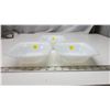 Image 2 : 3 vintage Hobnail Milk Glass Square Bowls - 1950's -  6" Pristine